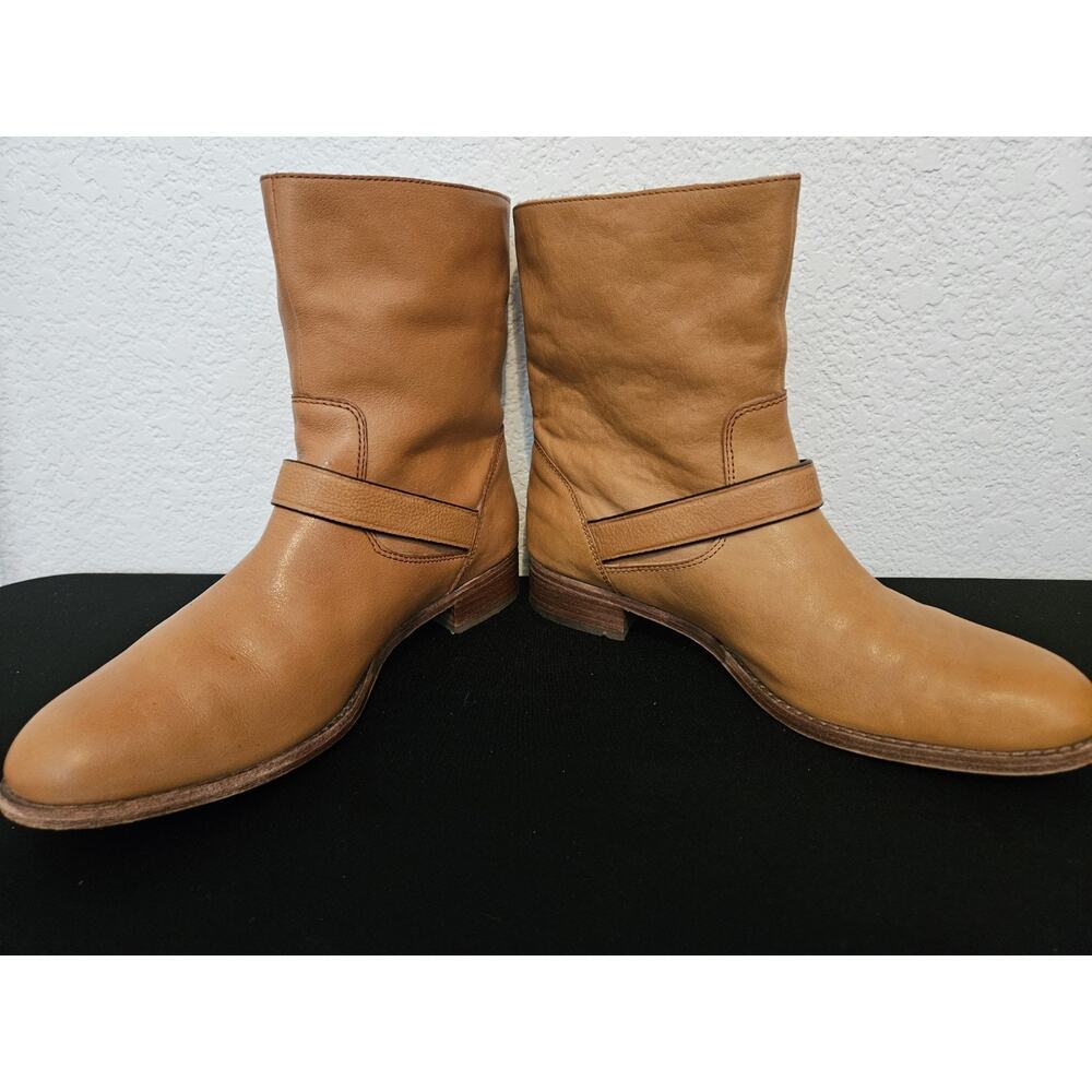 Coach Amy Moto Leather Biker Boots Tan Size 8 $248 - Picture 4 of 12